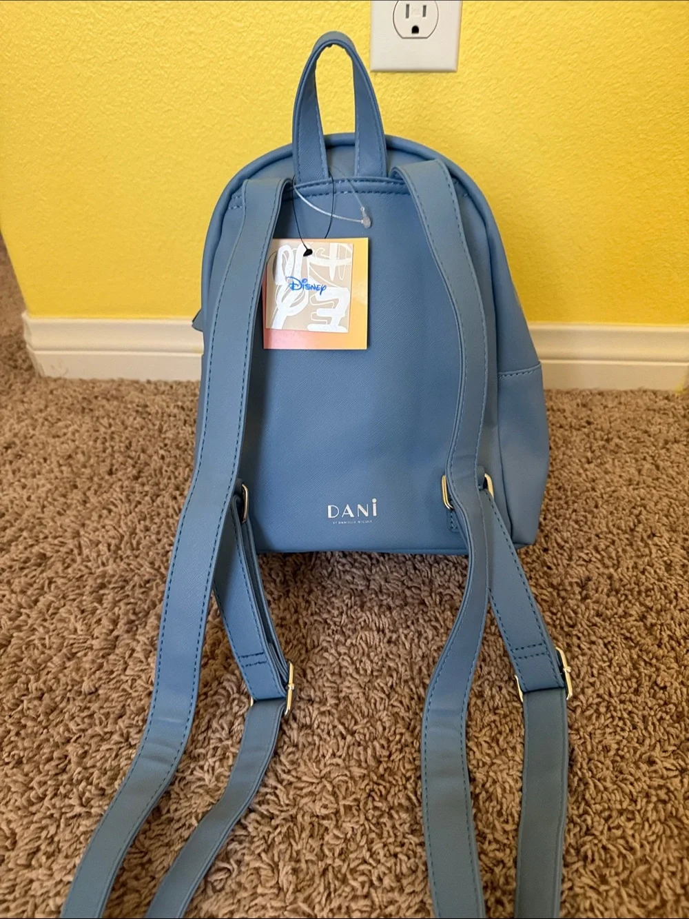 Disney Blue Stitch Floral Mini Backpack